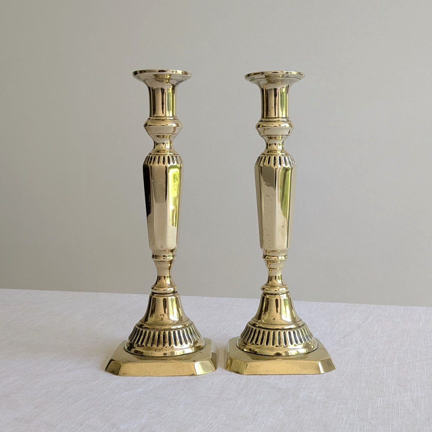 Late Victorian Brass Candlesticks