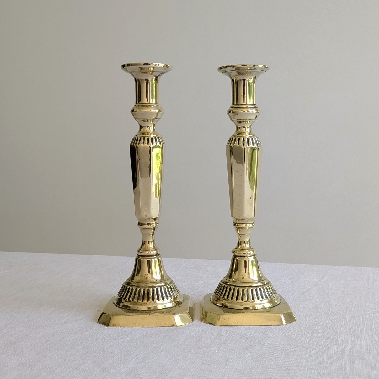 Late Victorian Brass Candlesticks