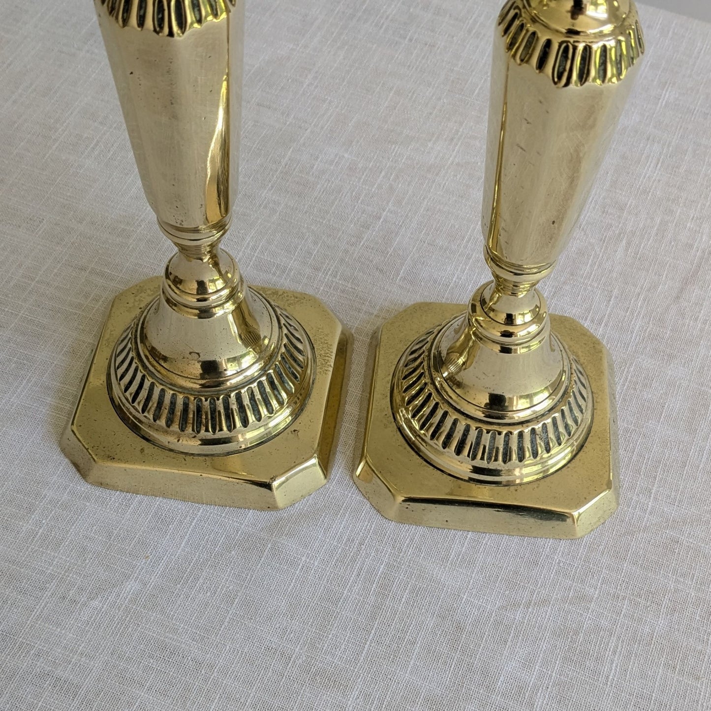 Late Victorian Brass Candlesticks