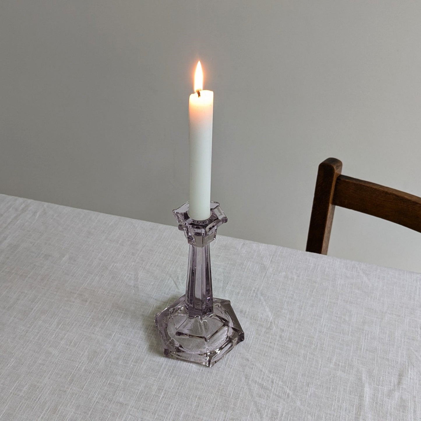 Lilac Glass Candlestick