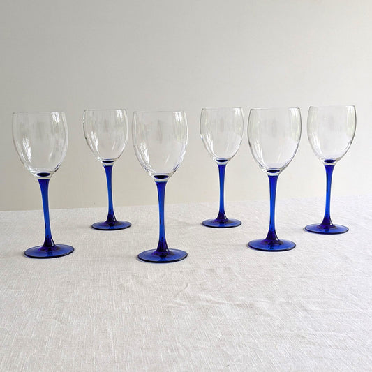 French Blue Wine Glasses