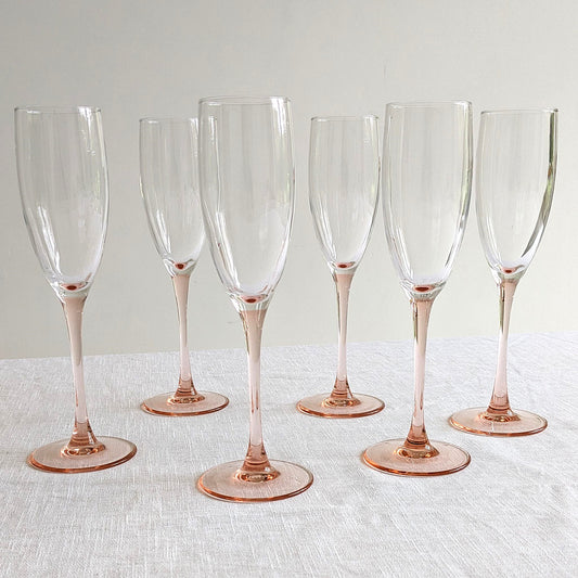 French Pink Stem Flutes