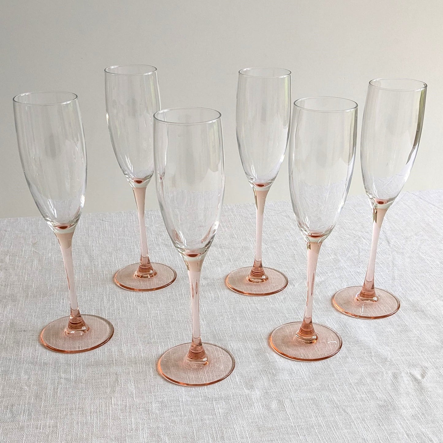 French Pink Stem Flutes