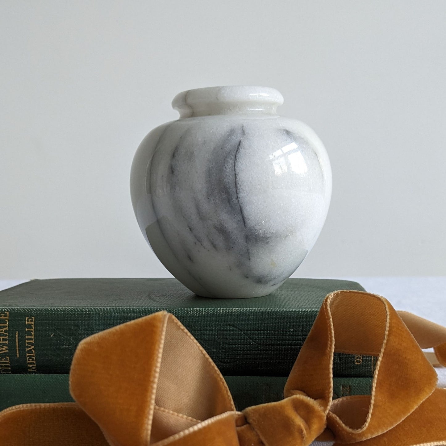 Veined Marble Globe Vase