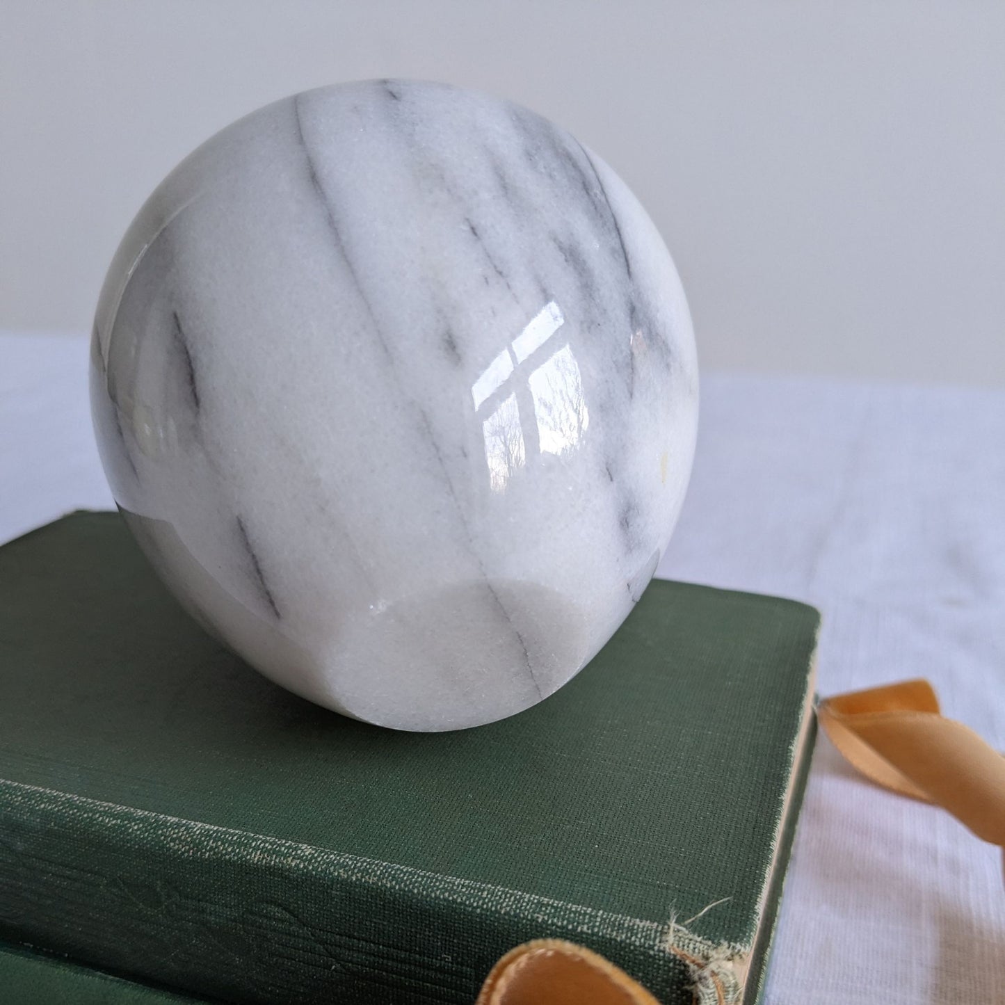 Veined Marble Globe Vase