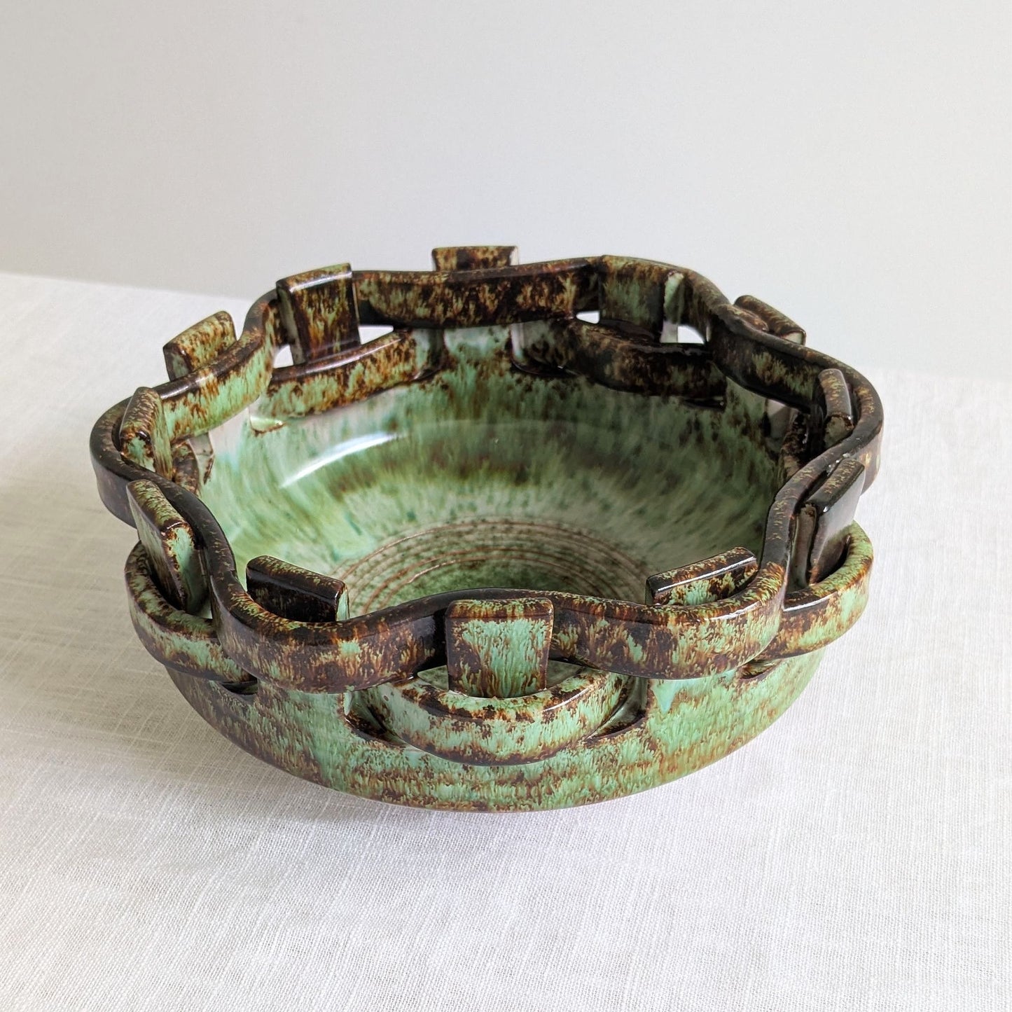 Mid Century Italian Woven Bowl