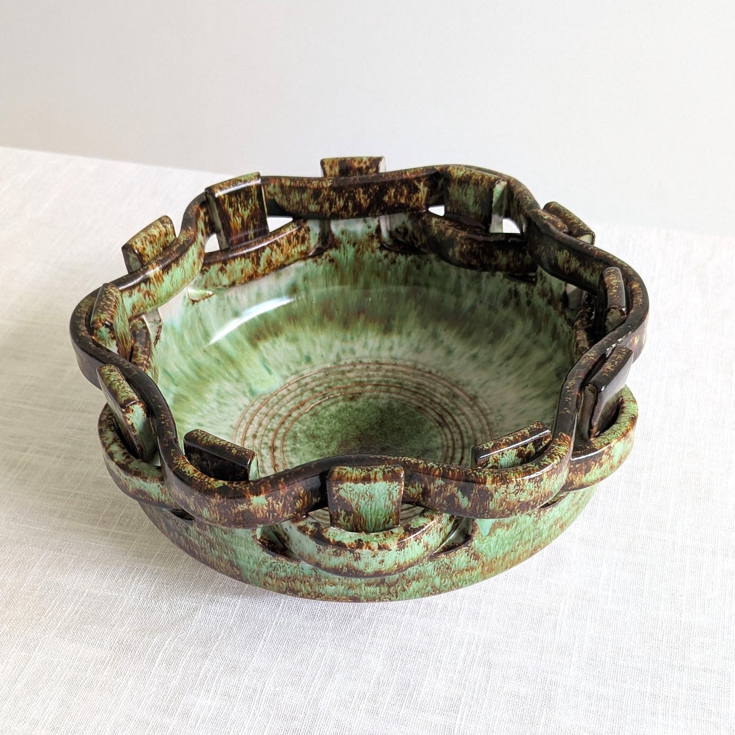 Mid Century Italian Woven Bowl