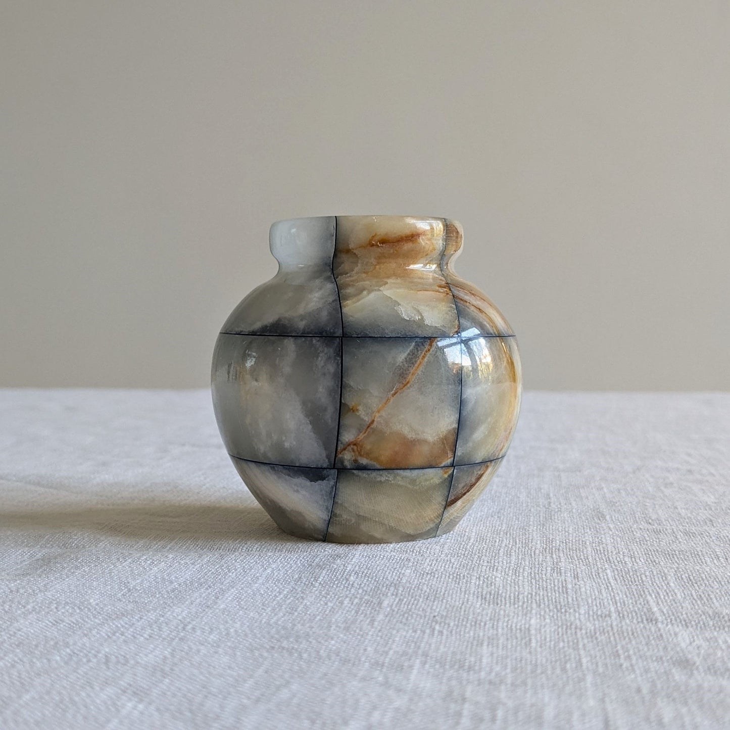 Onyx Checkerboard Bud Vase