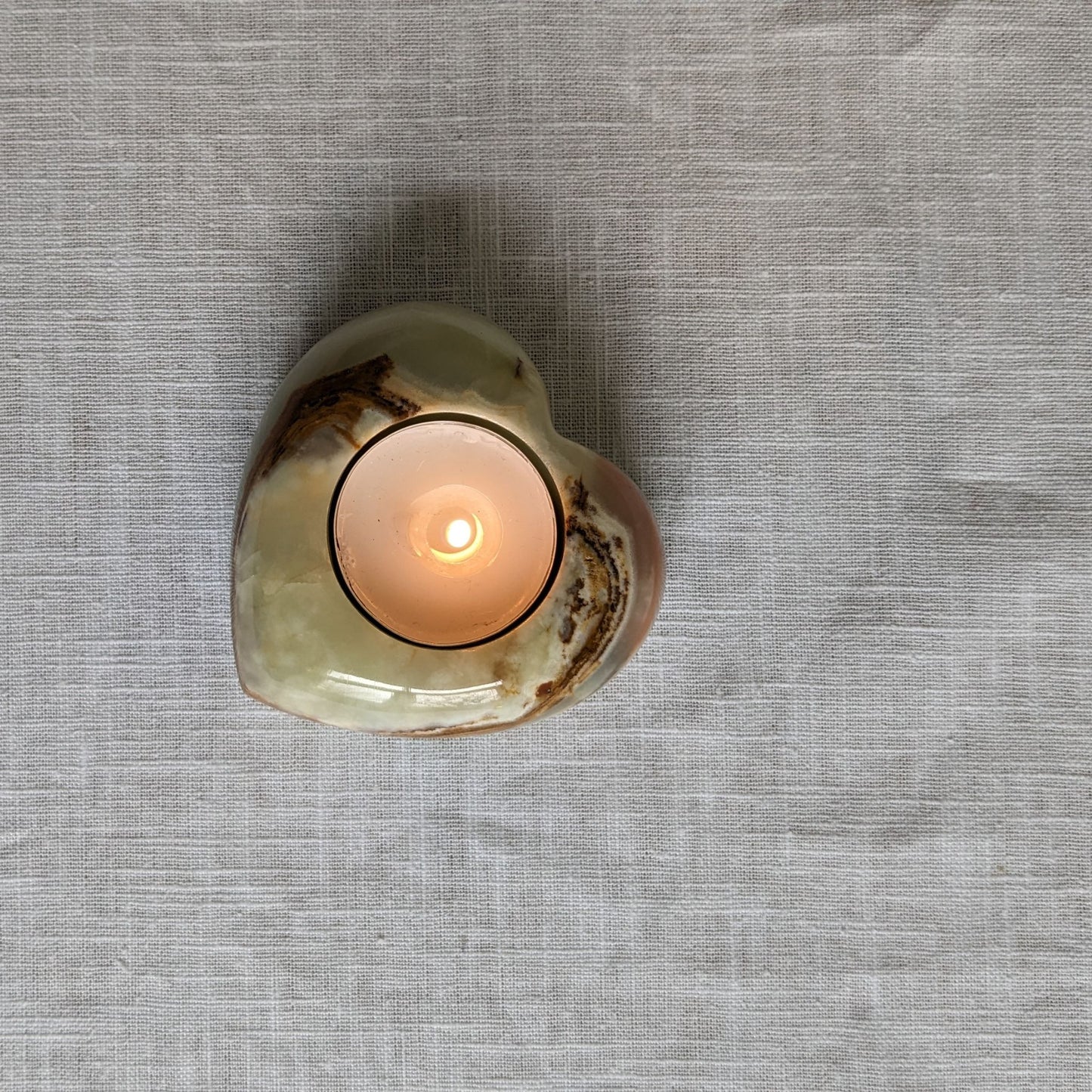 Onyx Heart Tealight Holder