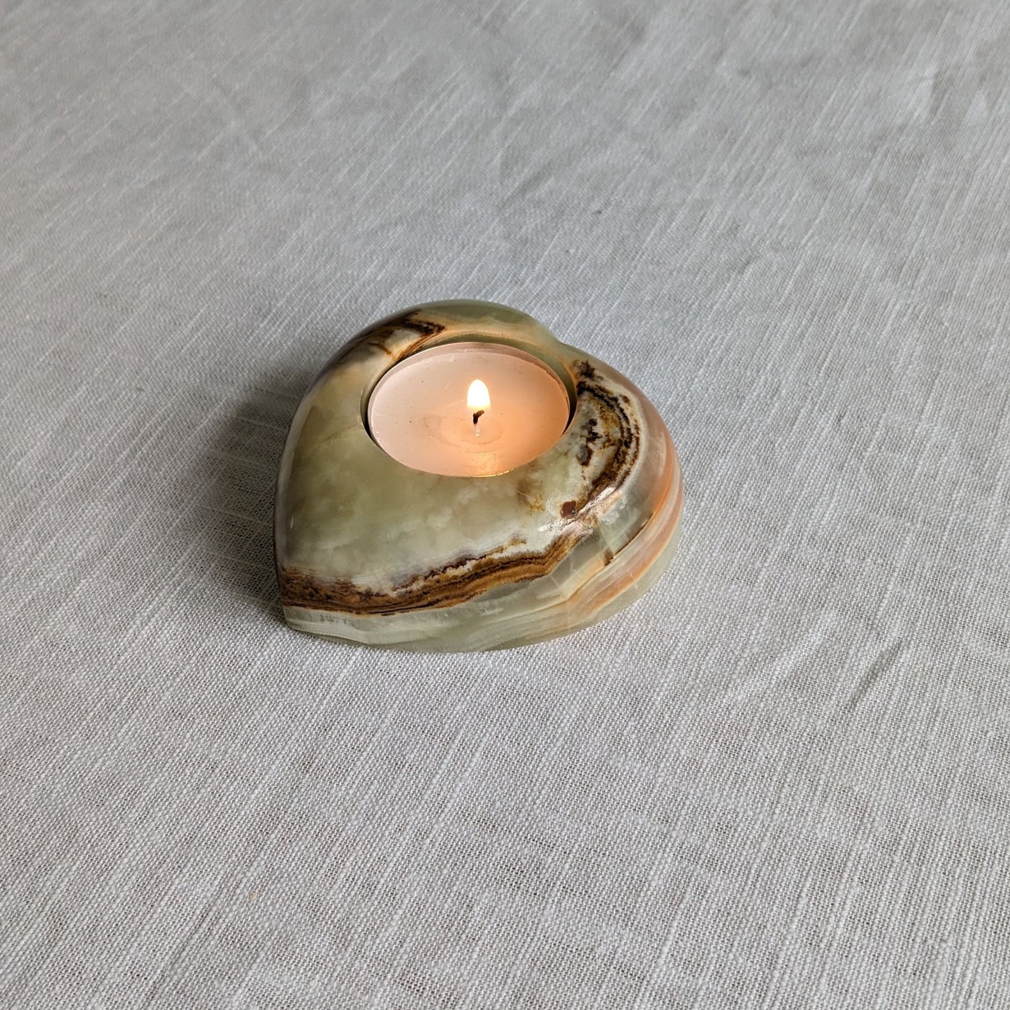 Onyx Heart Tealight Holder