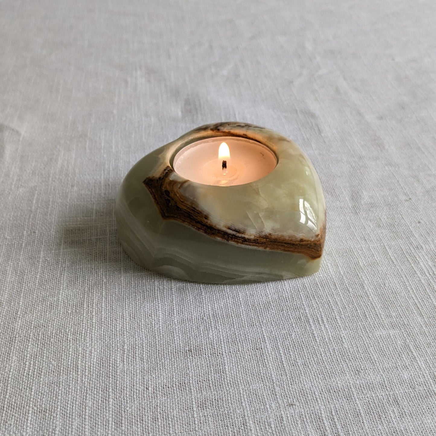 Onyx Heart Tealight Holder