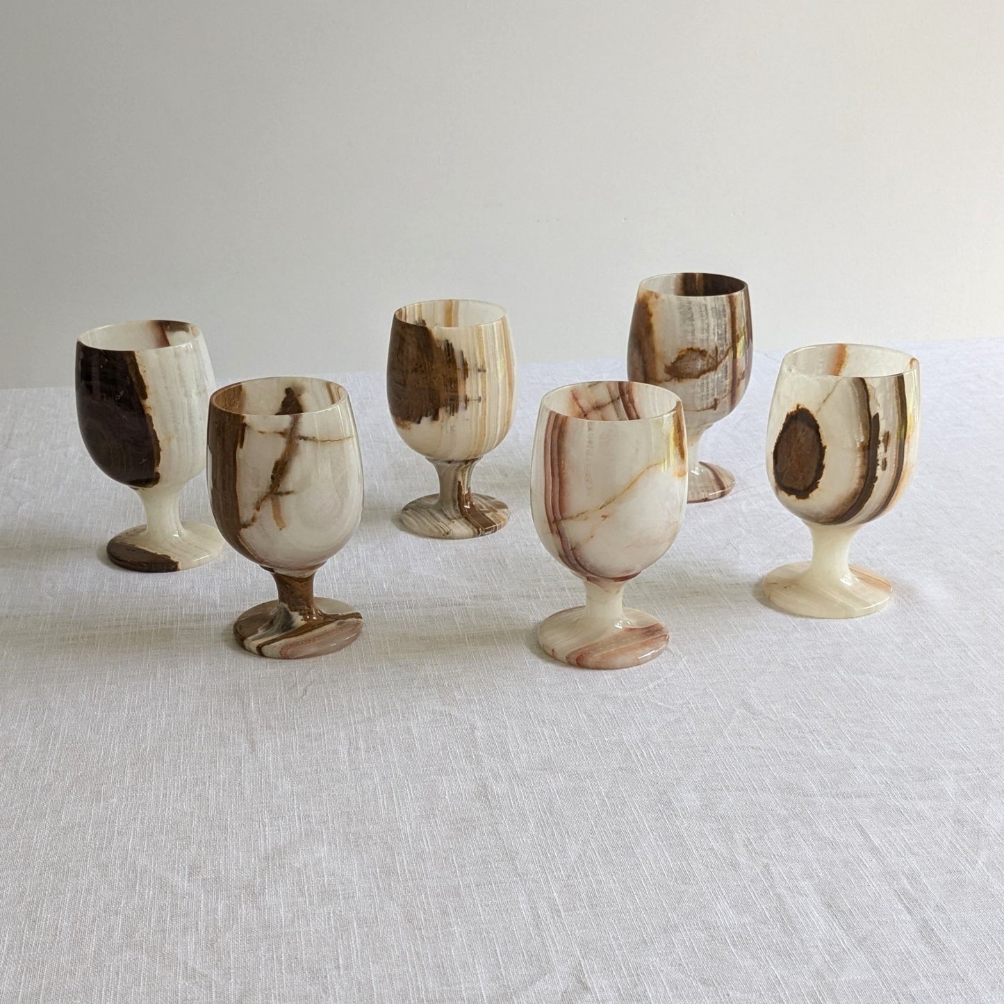 Mid Century Onyx Goblets