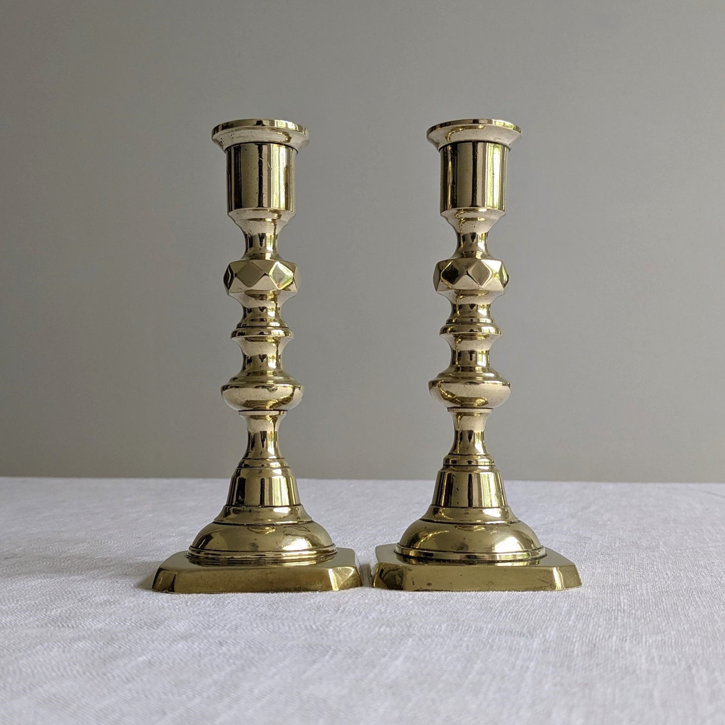 Short Brass Candlesticks