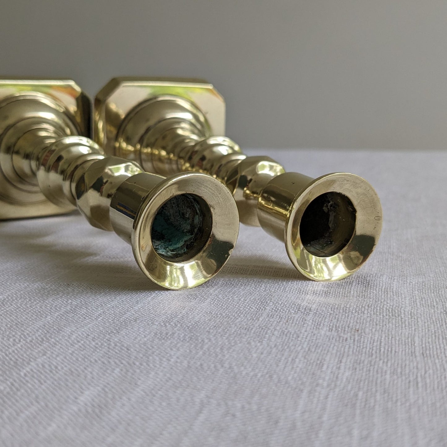 Short Brass Candlesticks