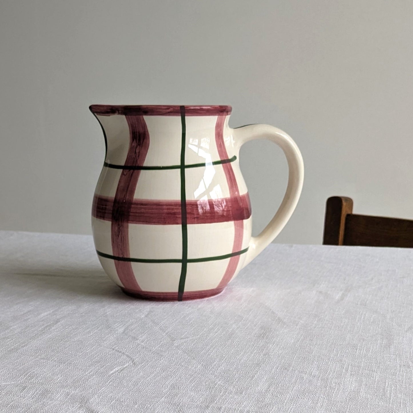 Pink Check Pitcher