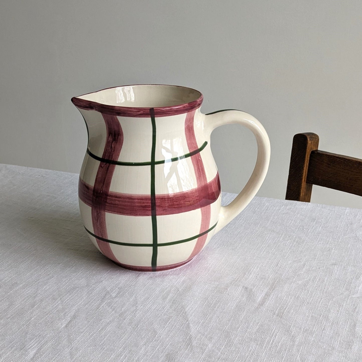 Pink Check Pitcher