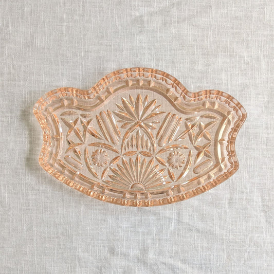 Pink Glass Shaped Tray