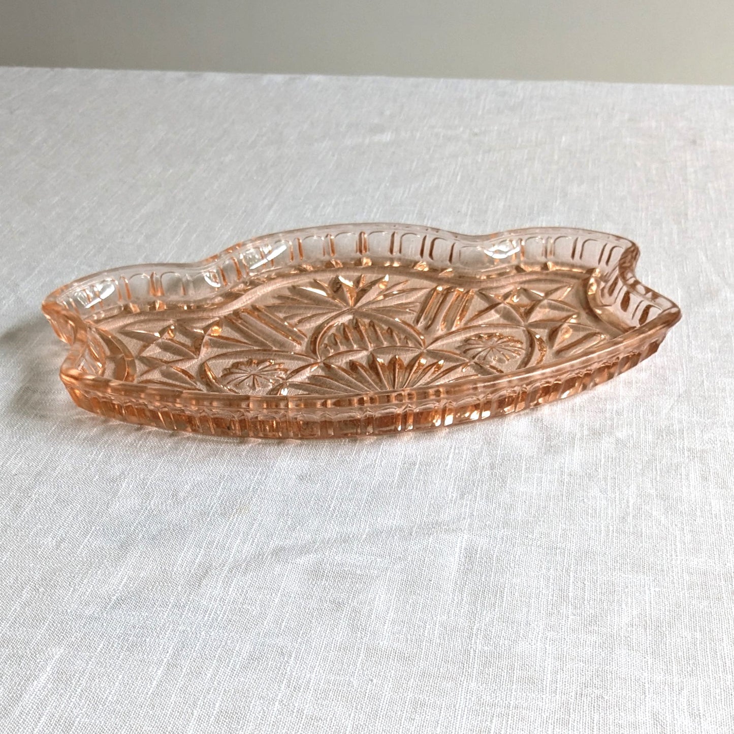 Pink Glass Shaped Tray