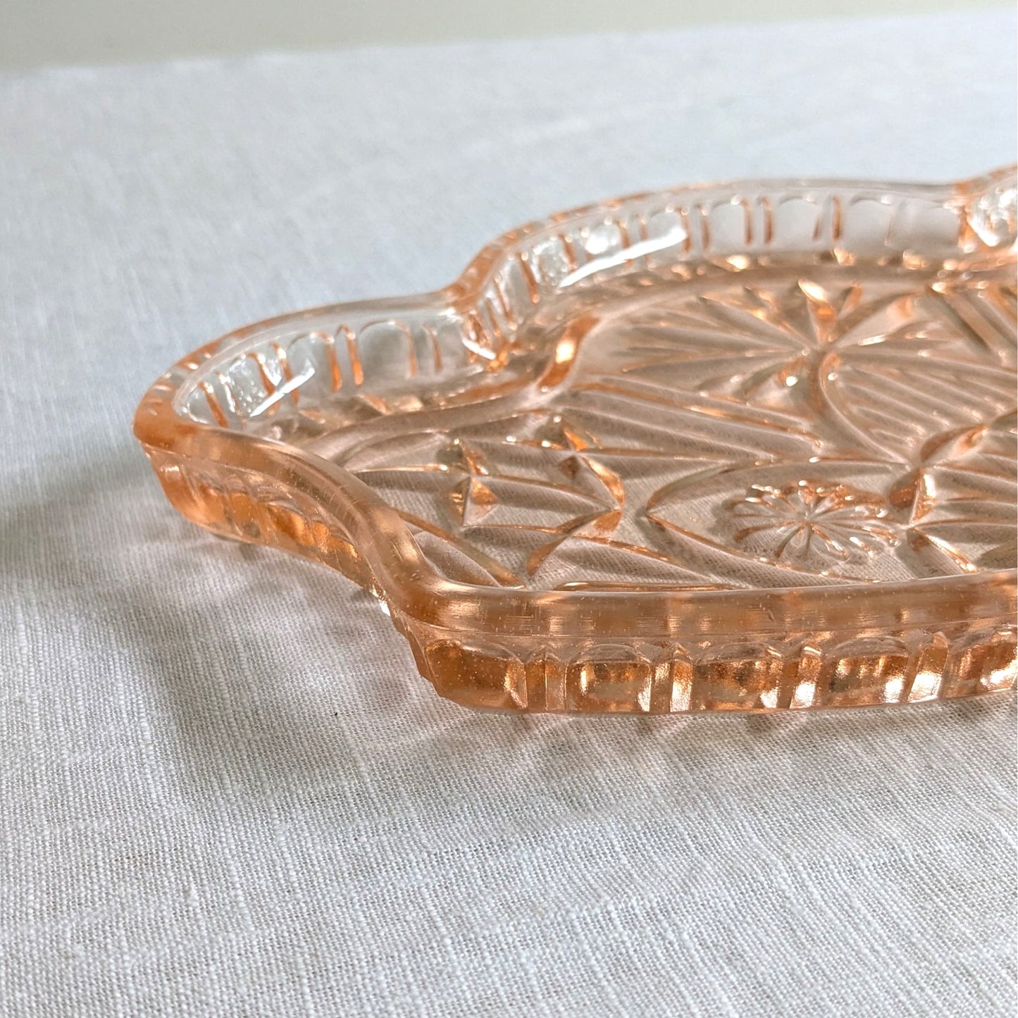 Pink Glass Shaped Tray