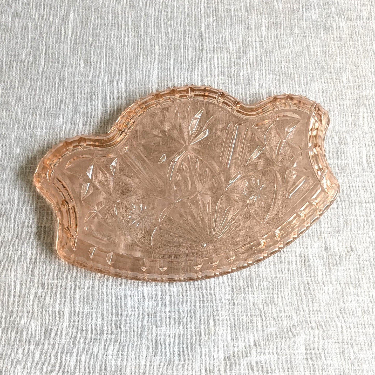 Pink Glass Shaped Tray