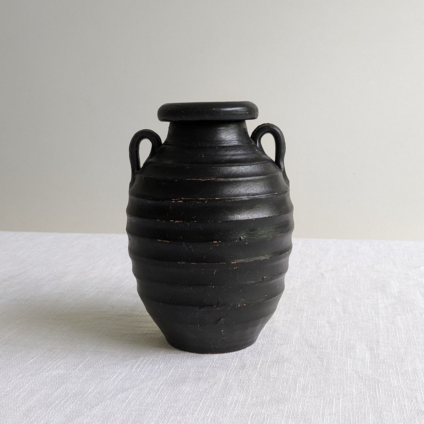 Primitive Ribbed Amphora Vase