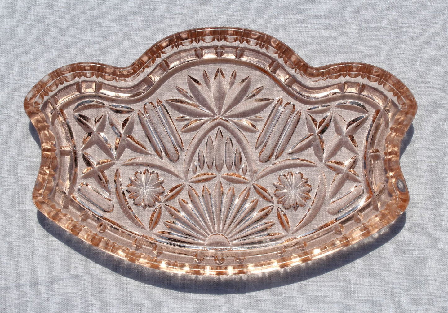 Pink Glass Shaped Tray