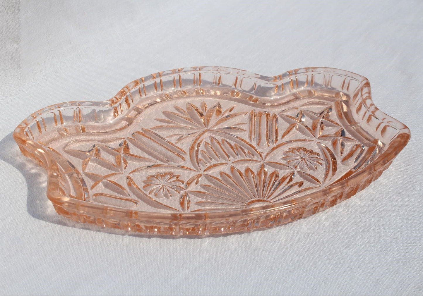 Pink Glass Shaped Tray