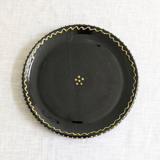 Flower Motif Slipware Plate