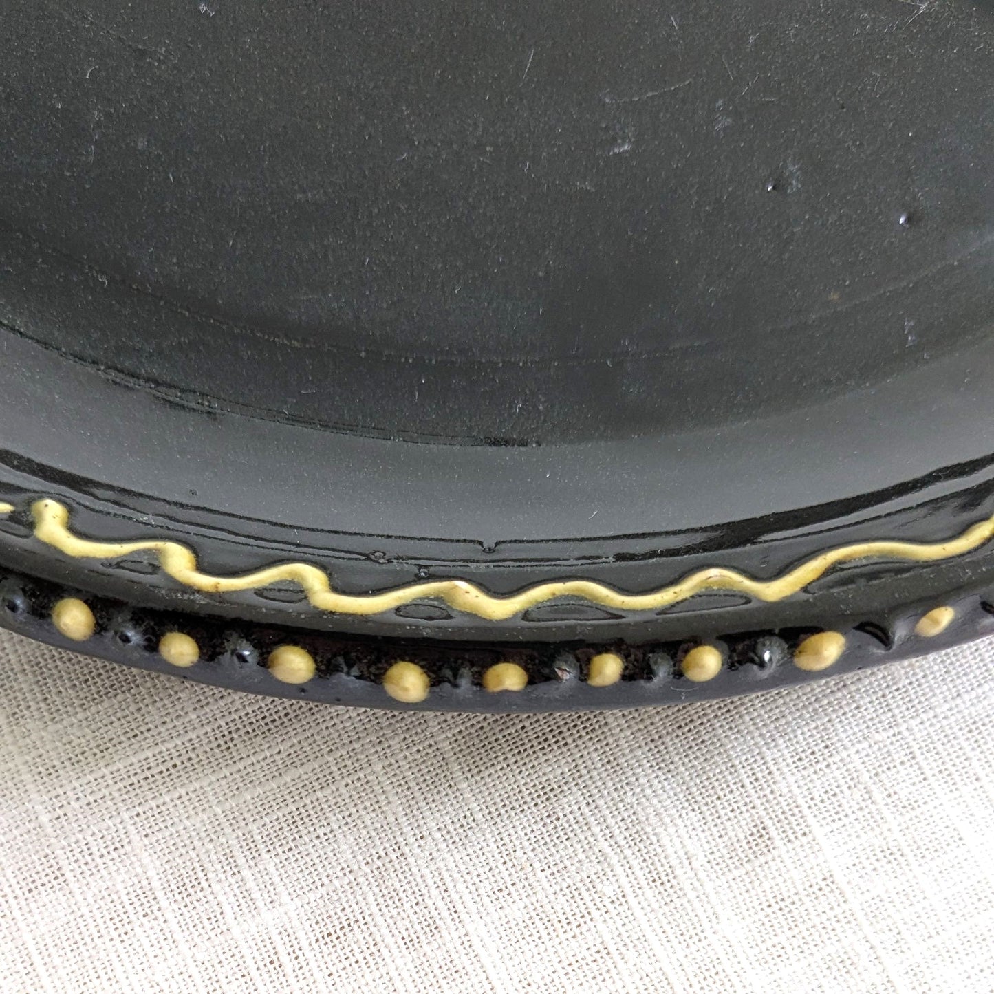 Flower Motif Slipware Plate