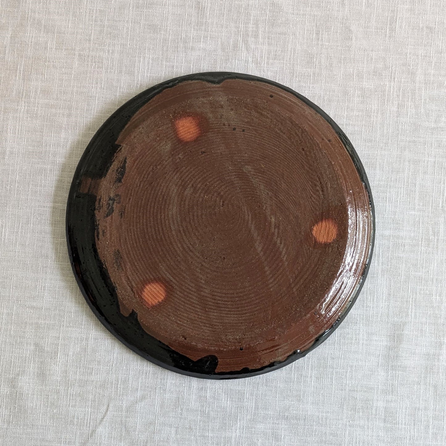 Flower Motif Slipware Plate