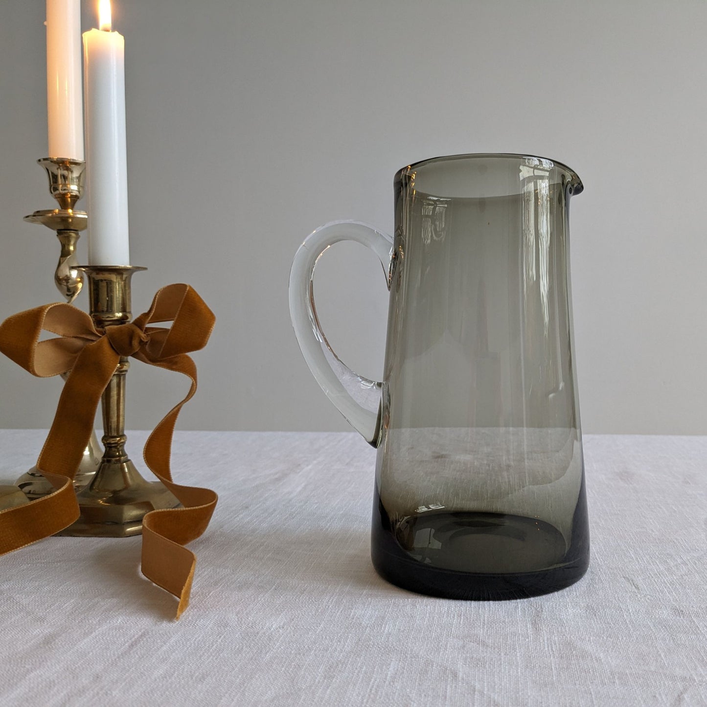 MCM Smoked Glass Pitcher