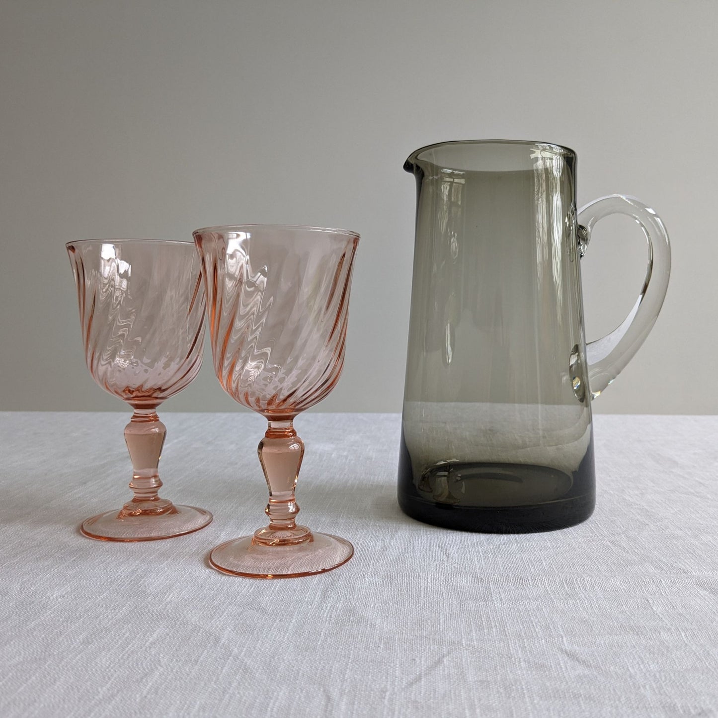 MCM Smoked Glass Pitcher