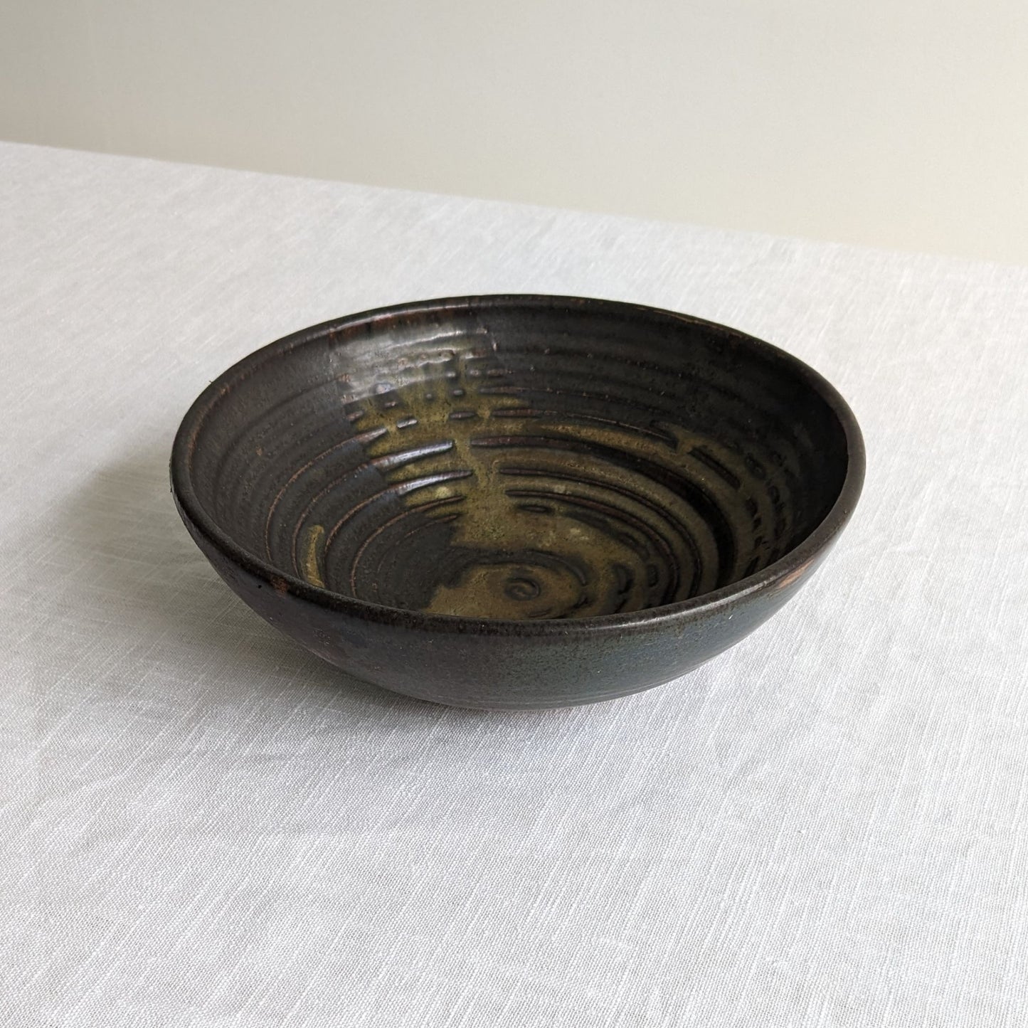 Ribbed Studio Pottery Bowl