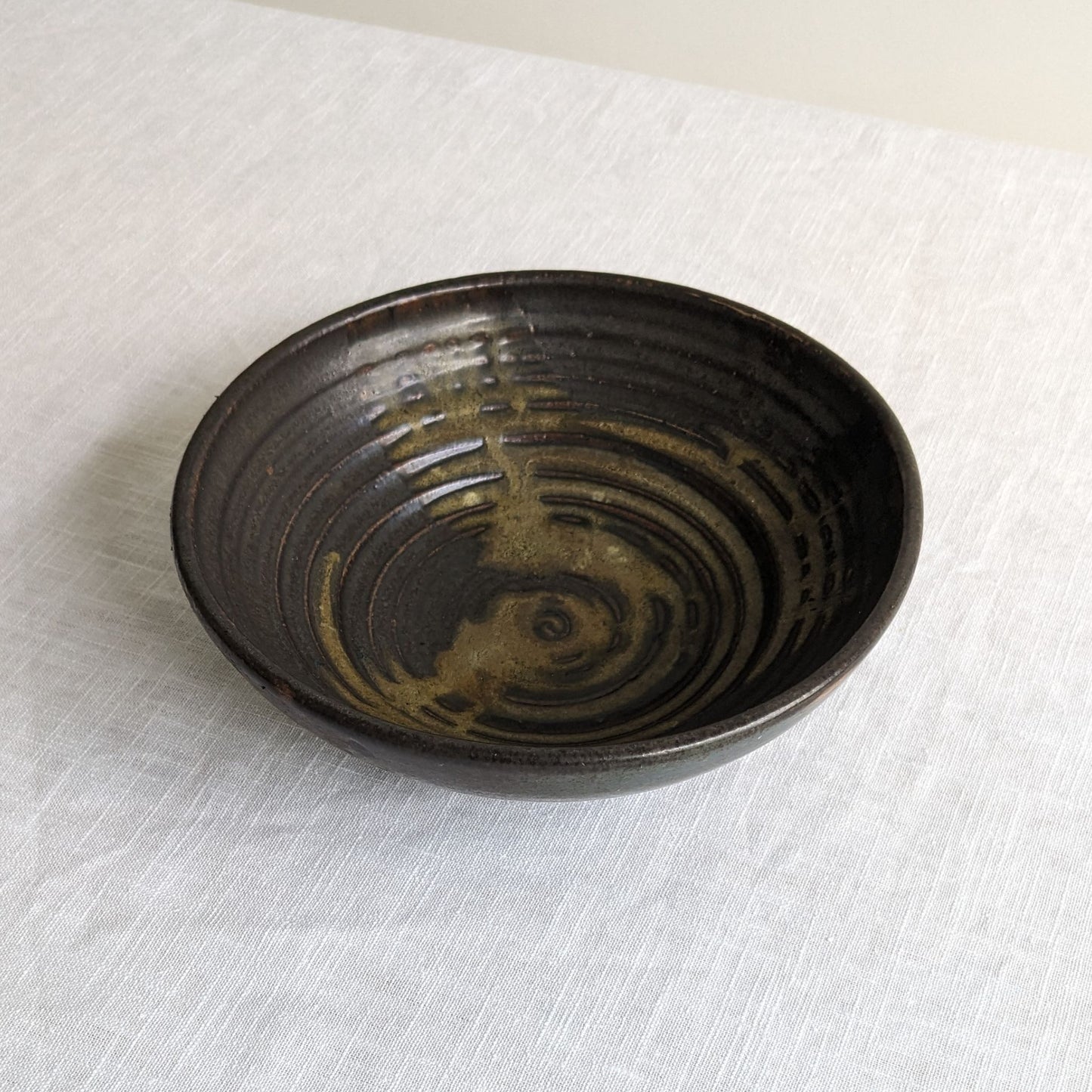 Ribbed Studio Pottery Bowl