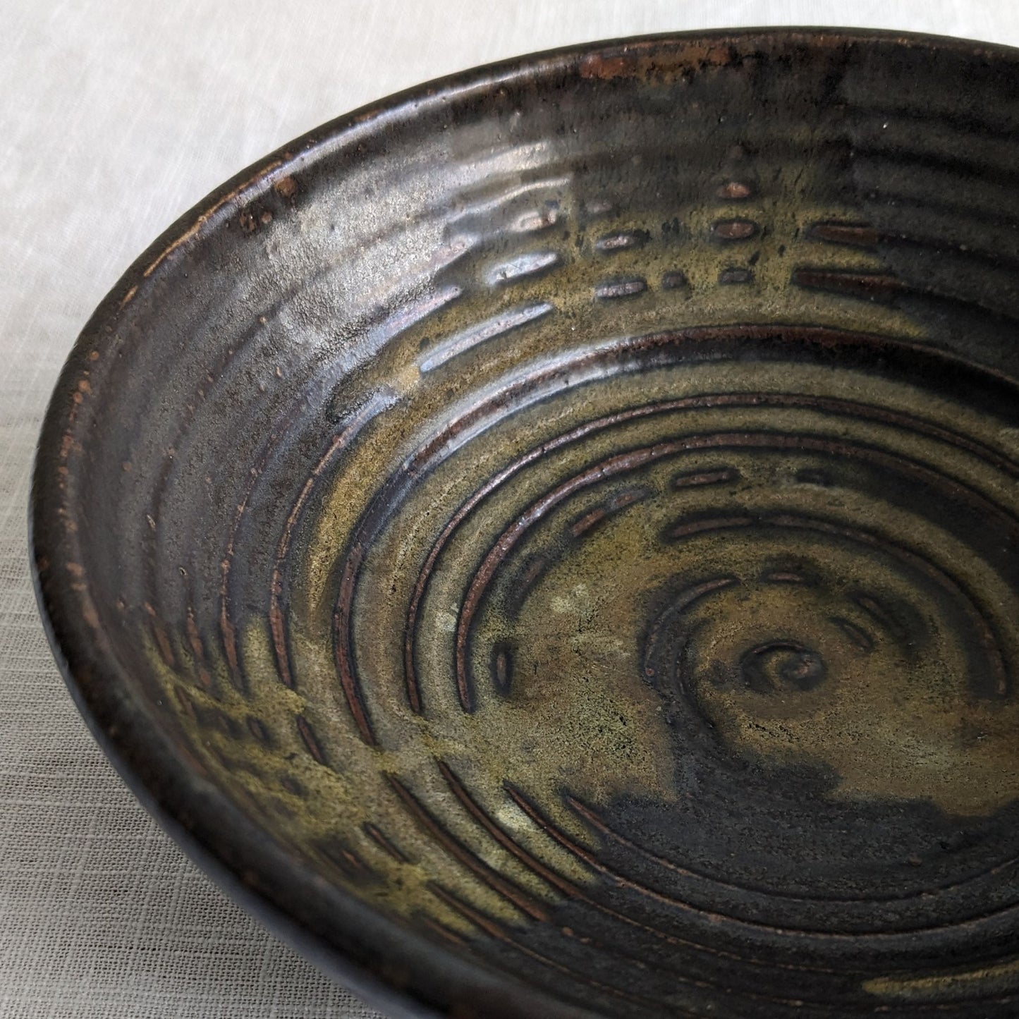 Ribbed Studio Pottery Bowl