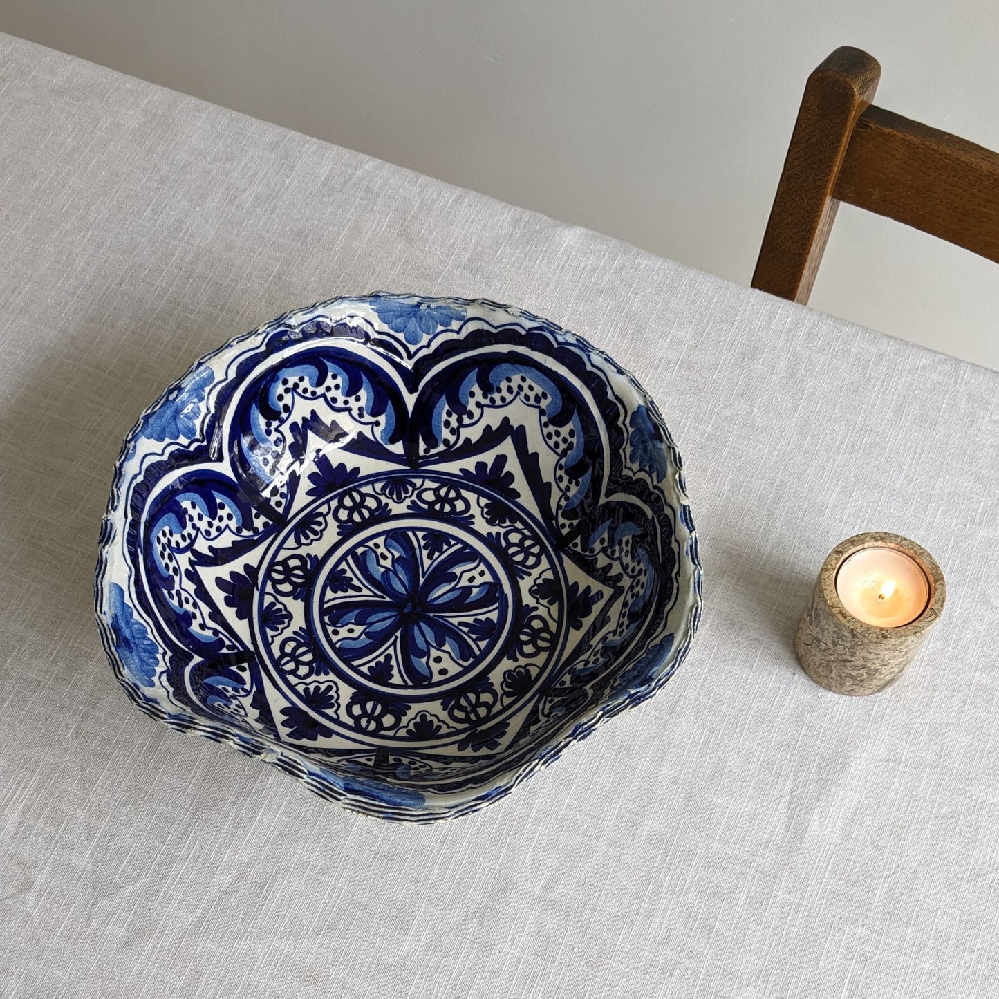 Wavy Blue & White Bowl