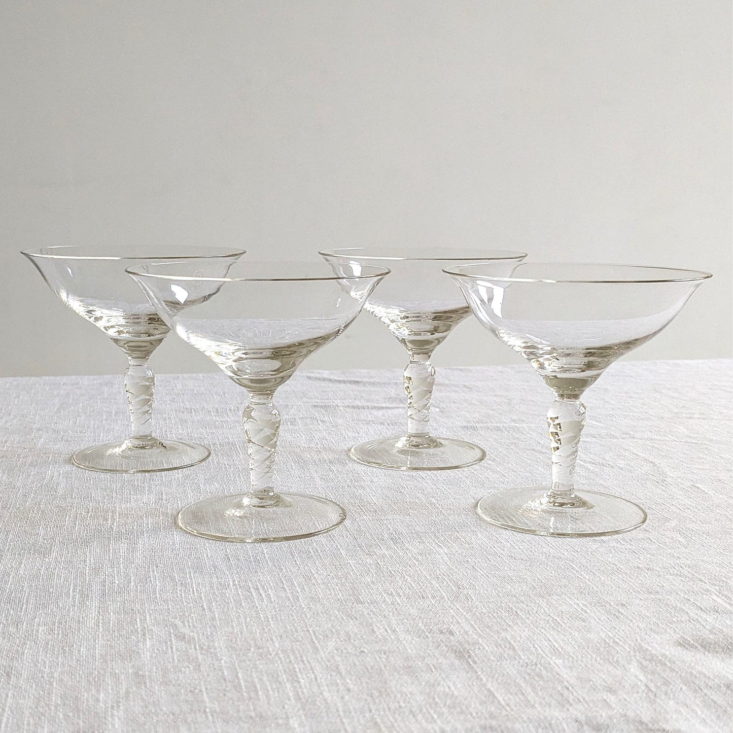 Twist Stem Champagne Coupes