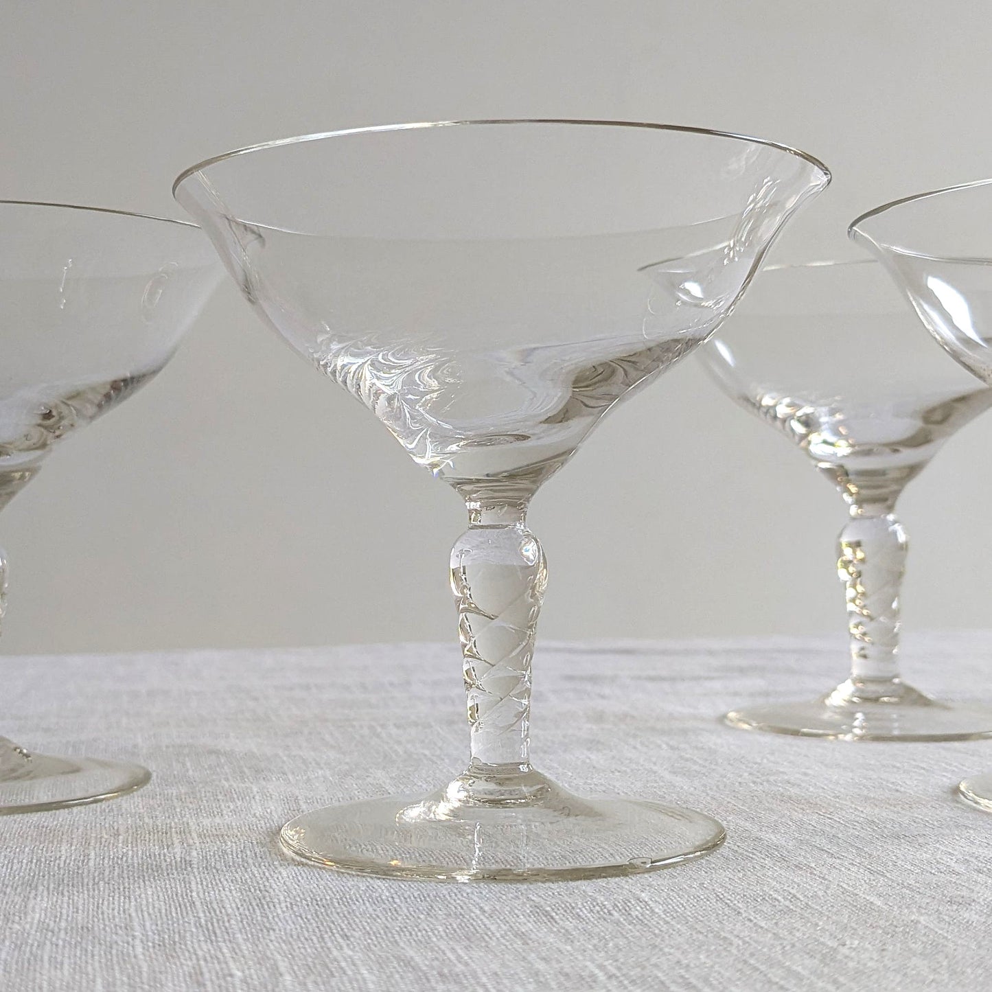 Twist Stem Champagne Coupes