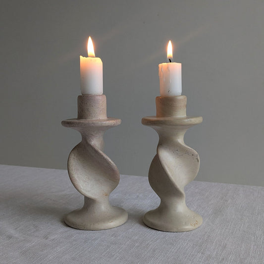 Soapstone Twist Candlesticks