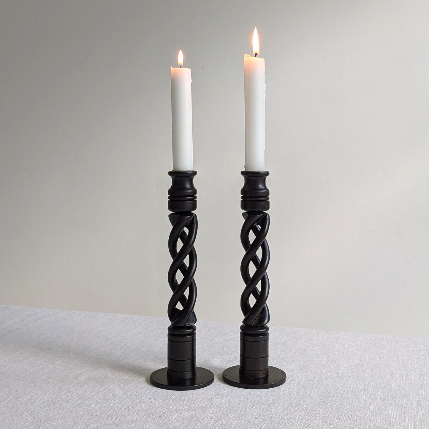 African Open Twist Candlesticks