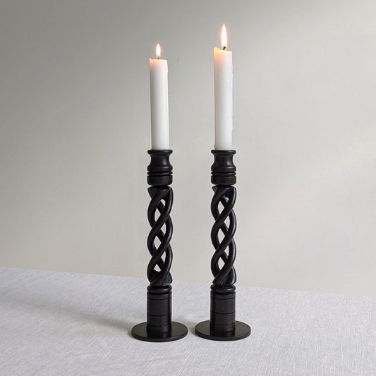 African Open Twist Candlesticks