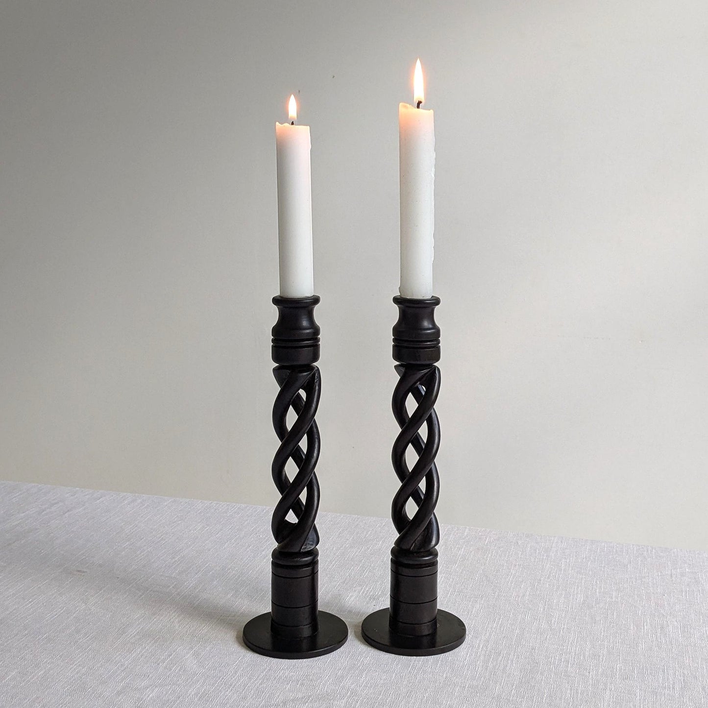 African Open Twist Candlesticks