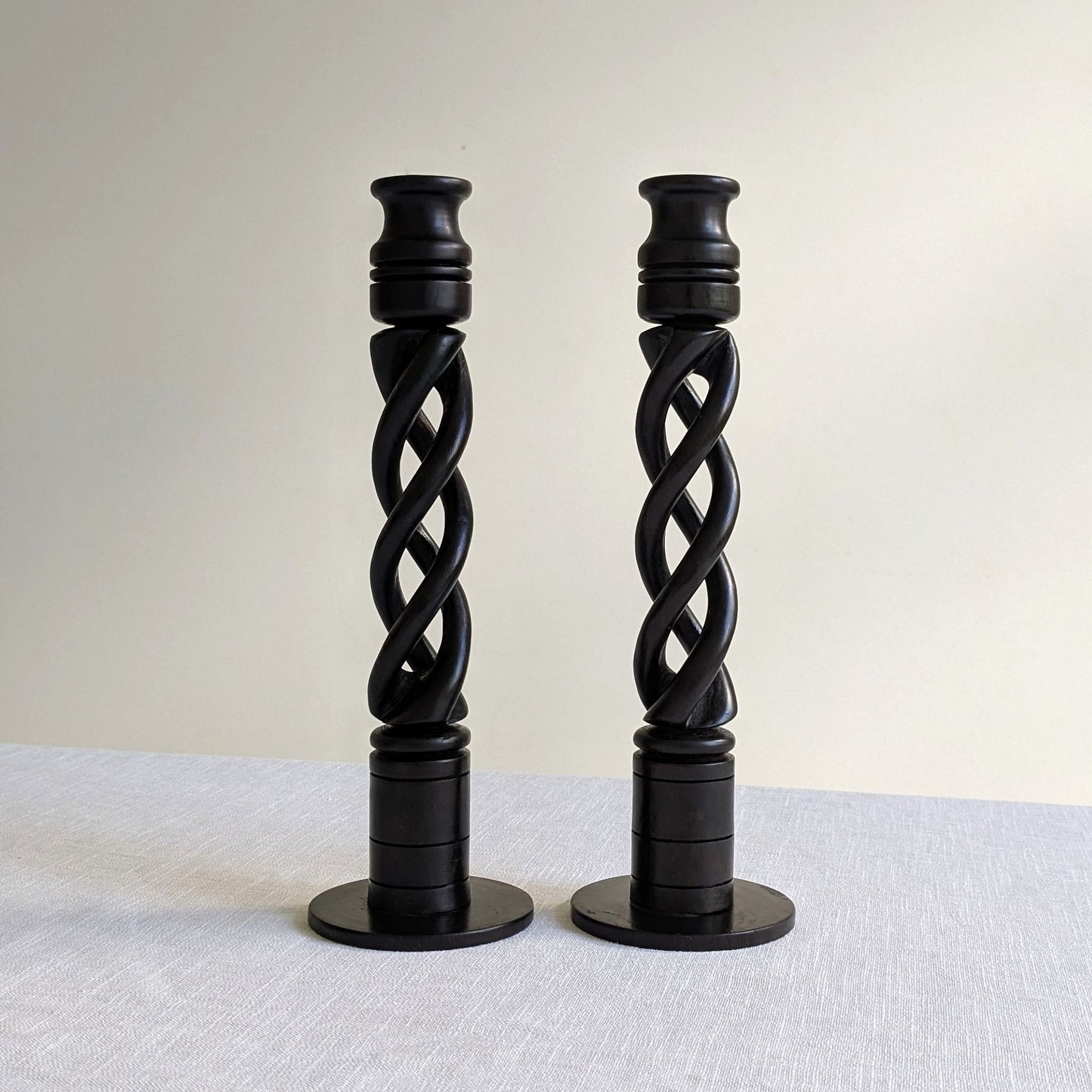 African Open Twist Candlesticks