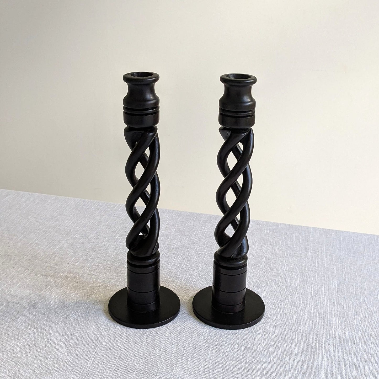 African Open Twist Candlesticks