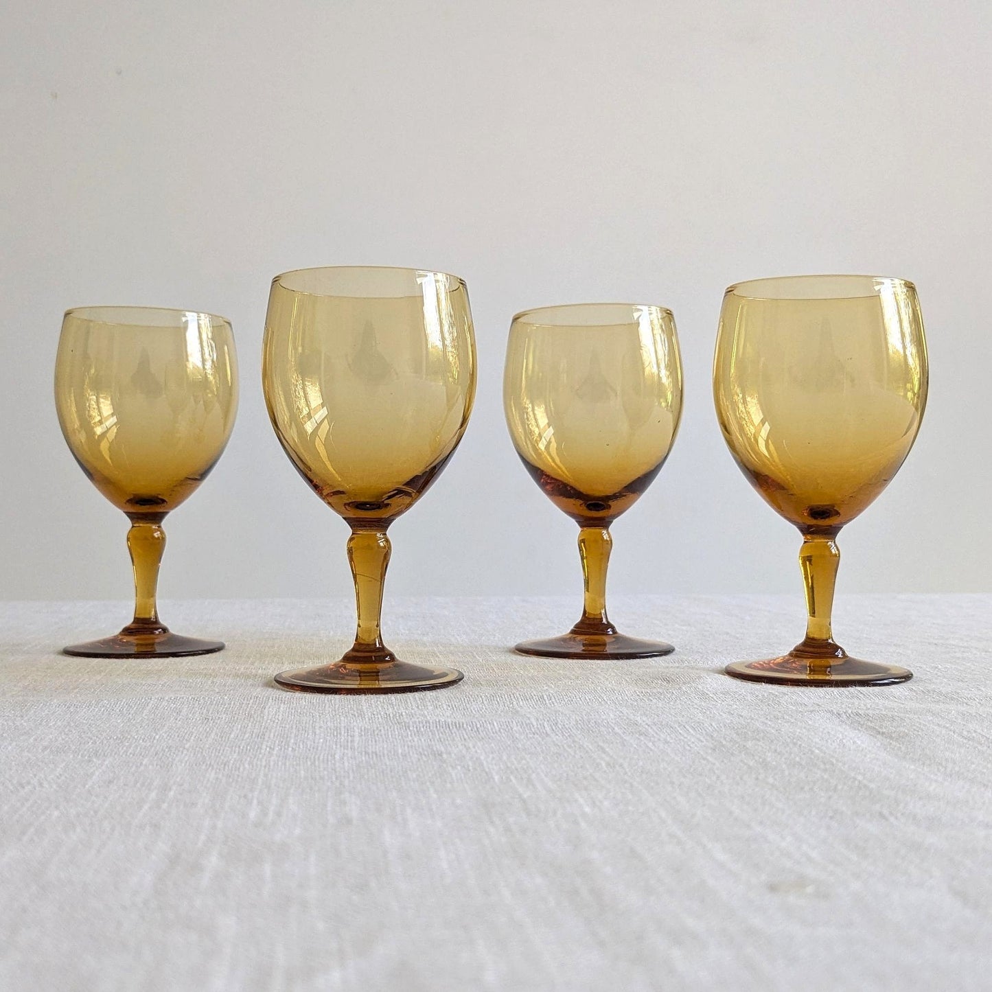 Mid Century Amber Glasses