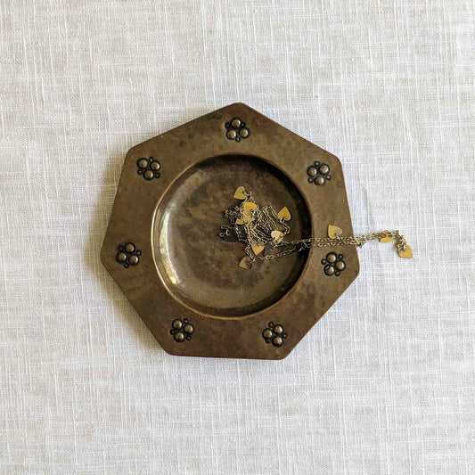 Arts & Crafts Punched Copper Dish