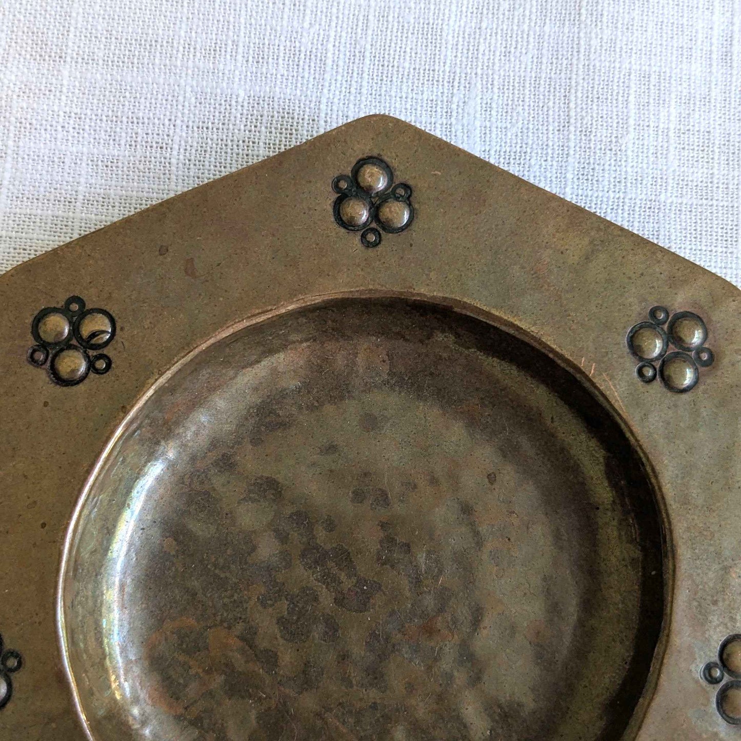 Arts & Crafts Punched Copper Dish