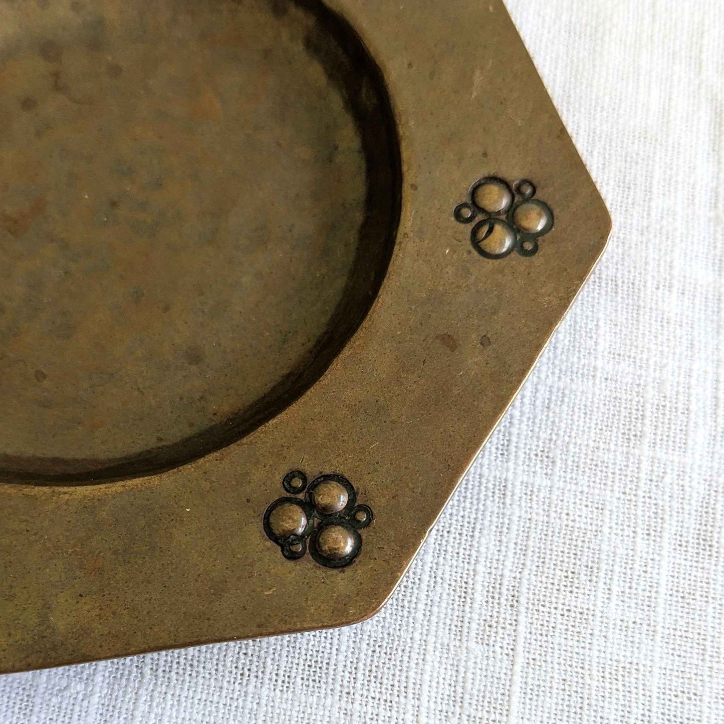 Arts & Crafts Punched Copper Dish