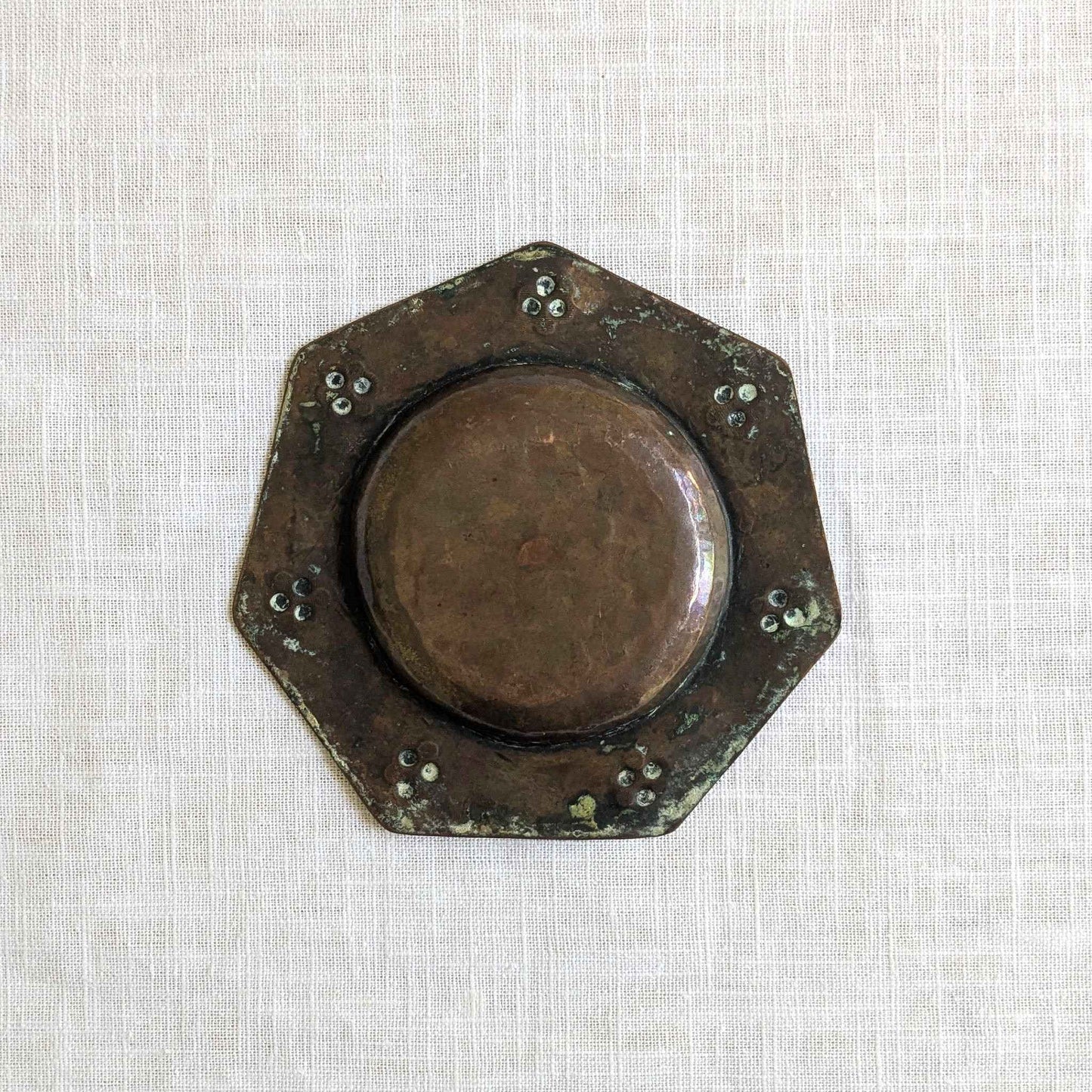 Arts & Crafts Punched Copper Dish