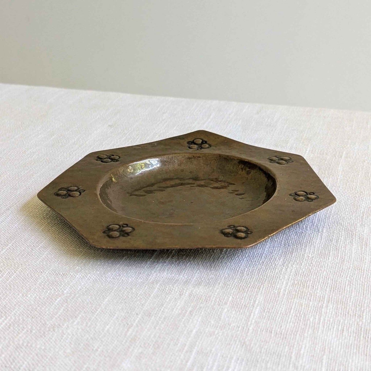 Arts & Crafts Punched Copper Dish